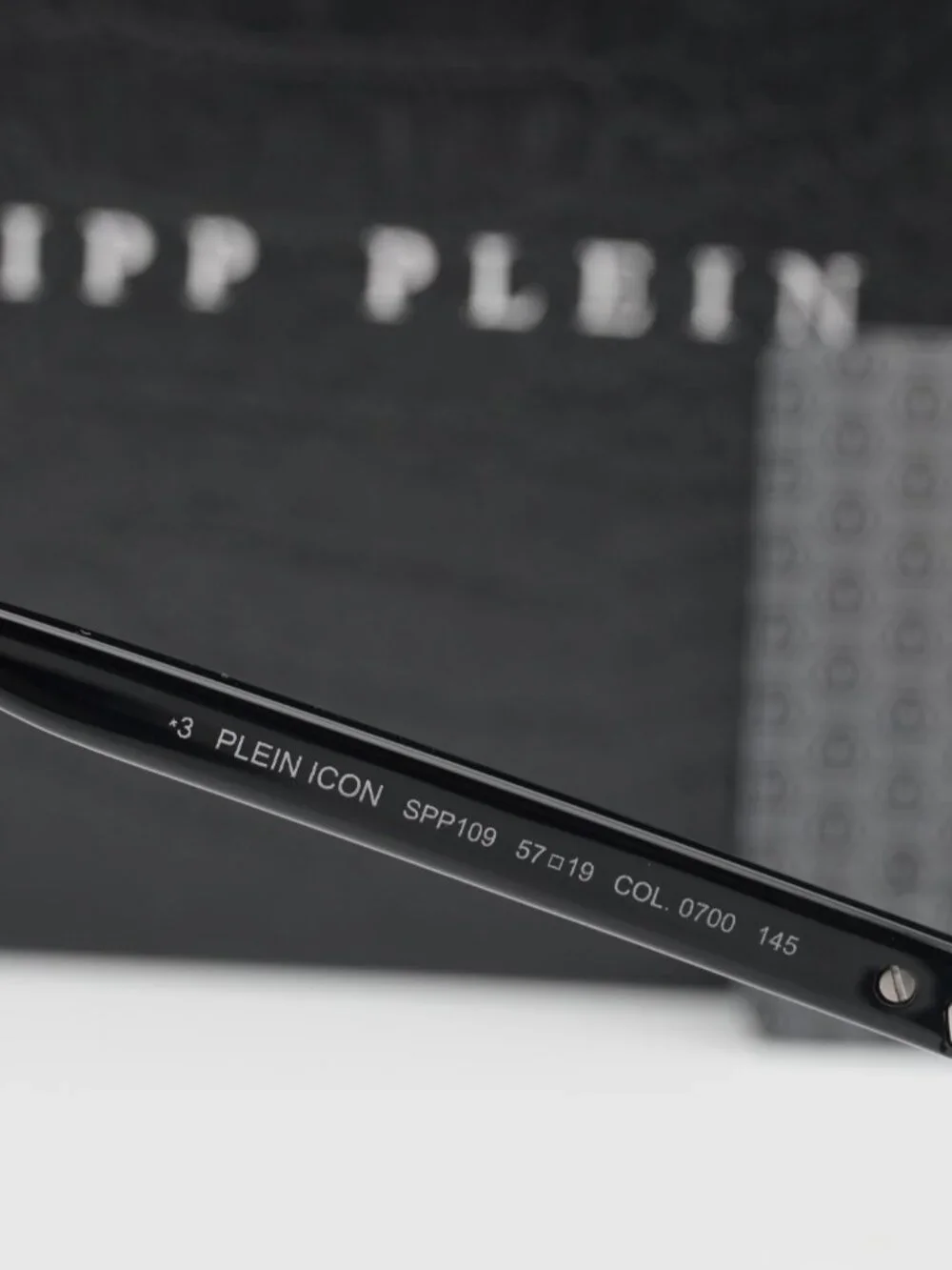 Philipp Plein SPP109M 0700 Aviator Sunglasses – Shiny Black/Grey